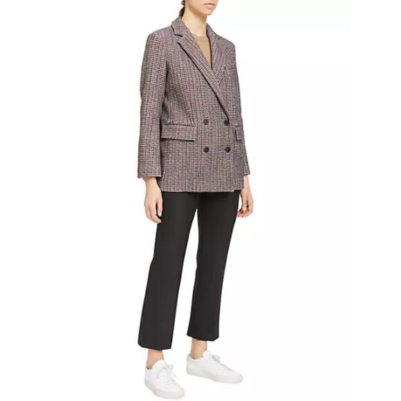 Theory Piazza Walden Tweed Double-Breasted Jacket, Brown/Black Multicolor - Picture 2 of 4